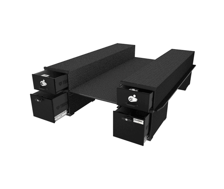 3D render of BC4 Four Drawer with each drawer slightly open
