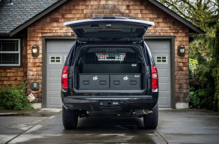 SUV Series 2 Drawer system installed in the back of a Chevrolet Tahoe