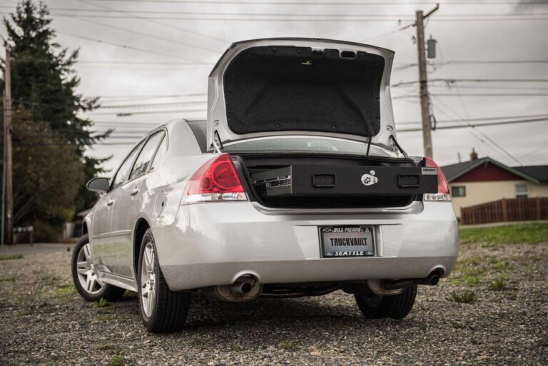 Sedan Series Elevated One-Drawer TruckVault system installed in a Chevrolet Impala