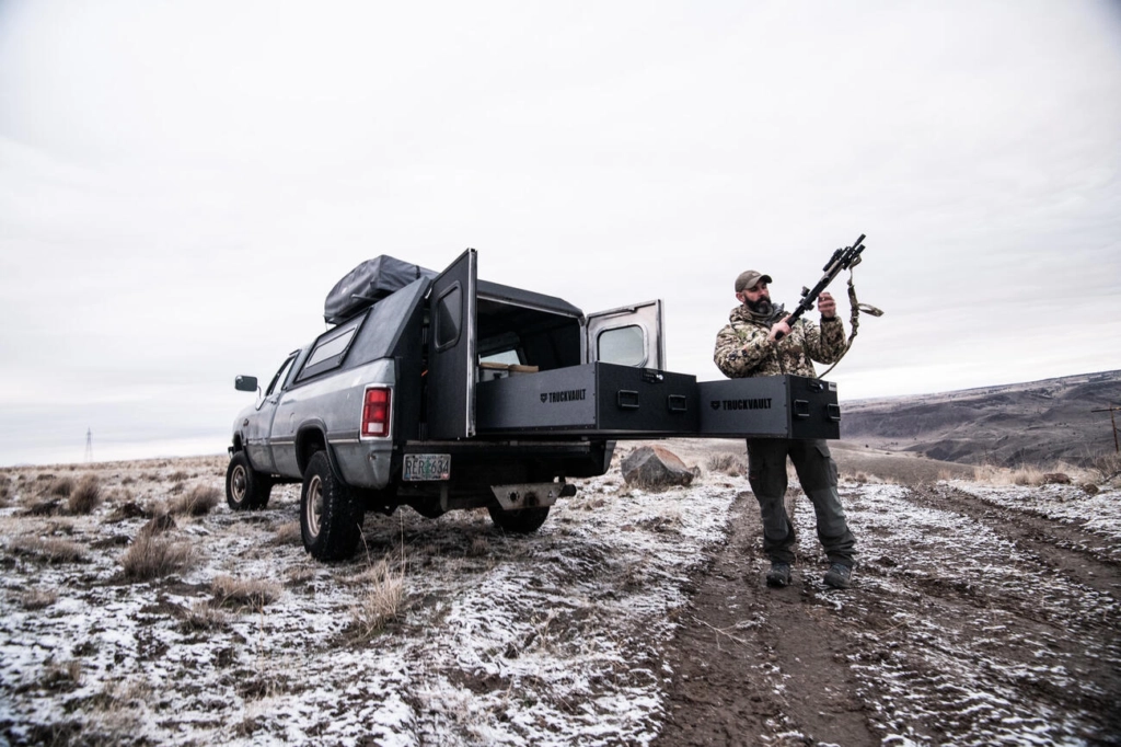 Firearms Instructor Michael Baccellieri teaching from his TruckVault